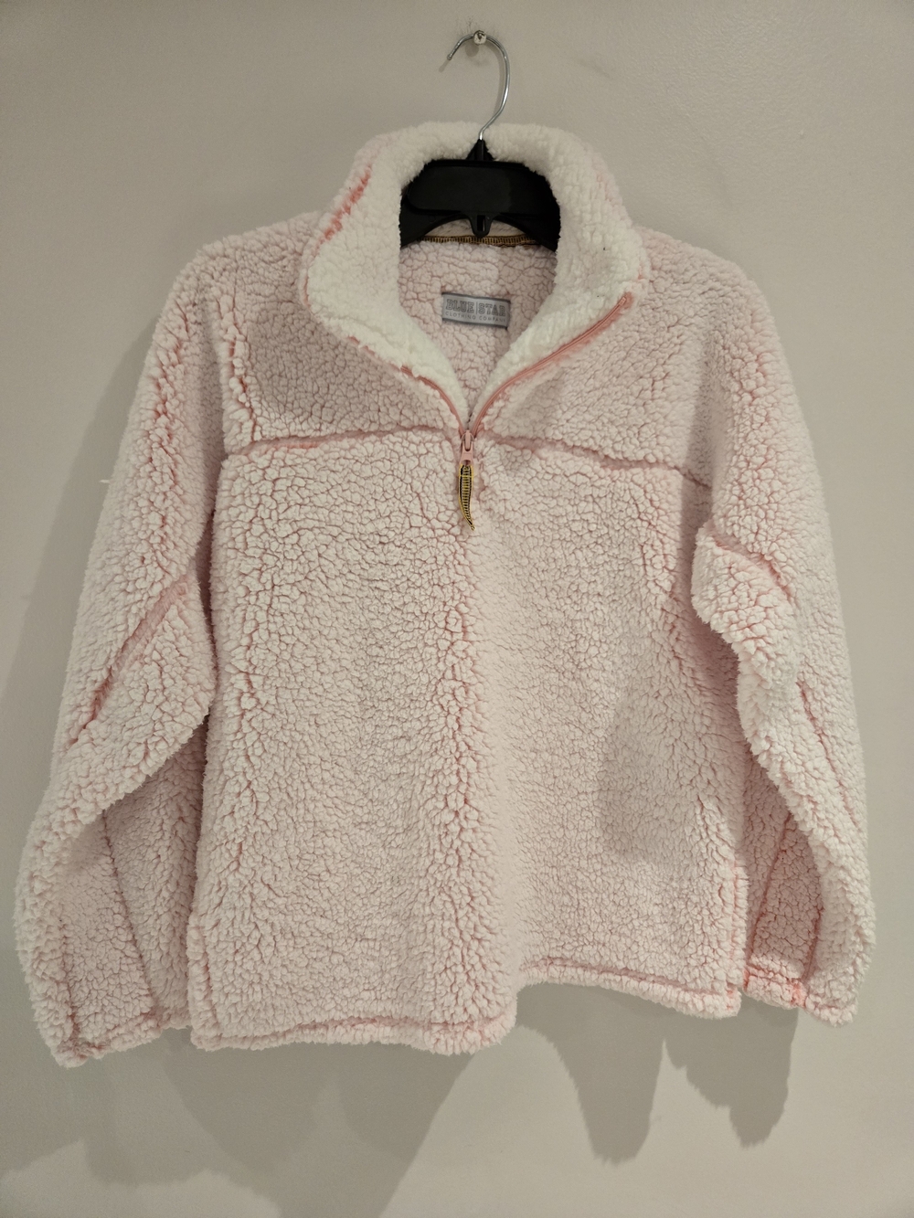 Cozy Half-Zip Sherpa Pullover Jacket - Light Pink